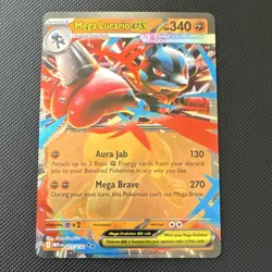 Pokemon TCG Mega Lucario EX 077/132 Me01 Mega Evolution Double Rare Holo 340HP - Image 1