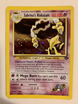 Pokemon Sabrina’s Alakazam 16/132 RARE HOLO Vintage Base Set - Image 1