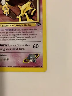 Pokemon Sabrina’s Alakazam 16/132 RARE HOLO Vintage Base Set - Image 5