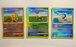 Turtwig (77/100) Chimchar (56/100) Piplup (71/100) Stamped 2008 MP Pokemon TCG - Image 1