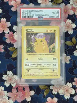 1999 Pokemon Game #58 Pikachu Red Cheeks-Shadowless PSA 8 NM-MT - Image 1