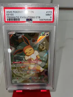2025 Pokemon SVP #173 Eevee Prismatic Evolutions ETB Promo PSA 9 NEW. - Image 1