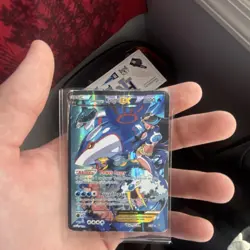 Damaged Pokemon Team Aqua's Kyogre EX Full Art Ultra Rare Holo Double CrisisCard - Image 1