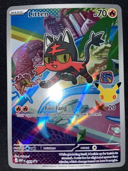 Litten MEP 044 Pokemon First Partner Illustration Black Star Promo - Image 1