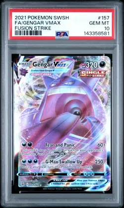 2021 Pokemon Fusion Strike #157 Gengar Vmax PSA 10 - Image 1