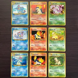 Japanese pokemon card old back vintage Premium File set 9 Typhlosion Feraligatr - Image 1