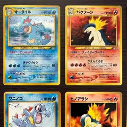Japanese pokemon card old back vintage Premium File set 9 Typhlosion Feraligatr - Image 2
