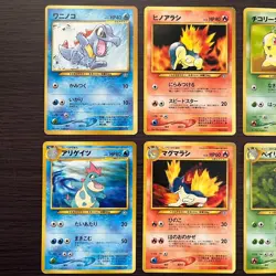 Japanese pokemon card old back vintage Premium File set 9 Typhlosion Feraligatr - Image 4