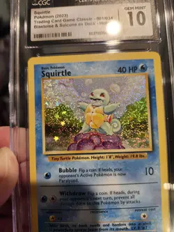 Pokemon TCG Squirtle 001/034 CLB Classic Collection Blastoise Holo Gem Mint 10 - Image 2