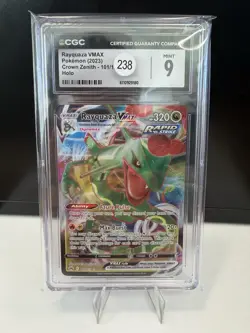 Rayquaza Vmax #101 2023 Pokemon Sword and Shield Crown Zenith CGC 9 - Image 1