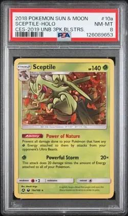 2018 POKEMON SUN & MOON CELESTIAL STORM #10A SCEPTILE-HOLO PSA 8 - Image 1