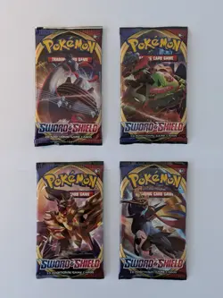 4x Pokemon TCG Sword And Shield Base Booster Packs (Full Art Set) - New/ Sealed - Image 1