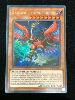 YUGIOH DANGER! THUNDERBIRD! SECRET RARE NEAR MINT CONDITION SOFU-EN082 - Image 1