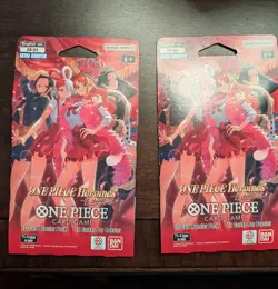 4 sleeved One Piece Azure Seas Seven & One Piece Heroines Edition Booster Packs - Image 1