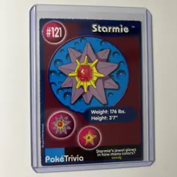 Starmie 121 Pokemon Burger King PokeTrivia Trading Card Near Mint - Image 1