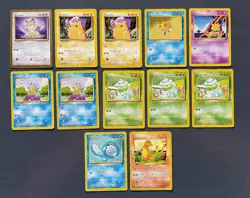 32-1999 Pokemon mixed cards lot Pikachu Mewtwo Meowth Dragonite Squirtle & MORE - Image 1