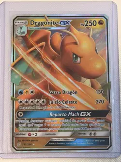 Pokemon TCG Dragonite GX 152/236 Ultra Rare Holo Card Unified Minds Spanish - Image 1