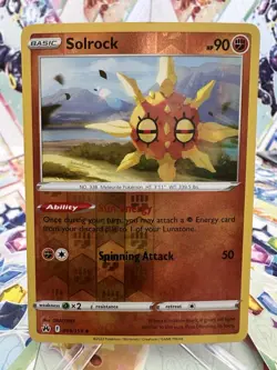 Pokemon Solrock 69/159 Crown Zenith Reverse Holo Uncommon Card - Image 1