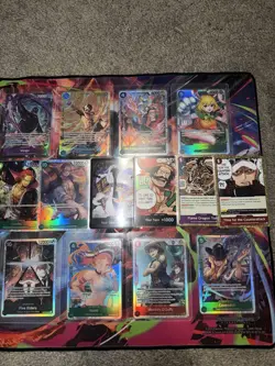 One Piece CCG 25x Card Lot w/ Luffy Tin Vol. 2 PROMO, SR’s Foils SEC & More - Image 5