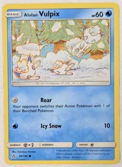Pokemon TCG Card Alolan Vulpix Water Normal SM - Ultra Prism SM05 30/156 - Image 1