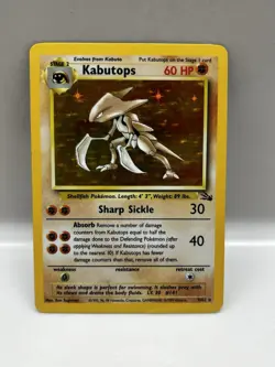 Pokemon TCG Kabutops Holo Rare Unlimited Card 9/62 Fossil WOTC 1999 Vintage LP - Image 1