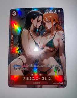 One Piece Nami and Robin Holographic Custom Art Goddess Story Collectible Card - Image 1