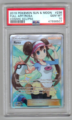 Pokemon Card PSA 10 Rosa 236/236 Cosmic Eclipse Full Art - Image 1