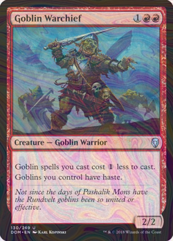 Foil Goblin Warchief - Dominaria | MTG Card - Image 1