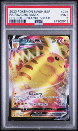 2023 POKEMON SWSH BLACK STAR PROMO #286 FULL ART/PIKACHU VMAX PSA 9 - Image 1