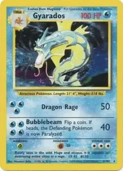 Pokemon Gyarados 006/102 Base Set Holo Vintage LP WOTC - Image 1