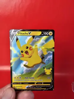 Pokemon TCG Pikachu V Sword & Shield SWSH143 Holo Promo Celebration - Image 5