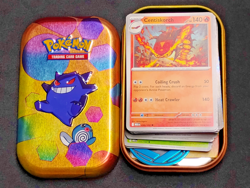 Pokemon 151 EMPTY Mini Tin GENGAR 50+ Card Lot 11 Holo Scarlet & Violet NO Packs - Image 1