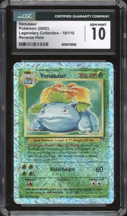 2002 Pokemon Legendary Collection Venusaur Reverse Foil 18/110 CGC 10 GEM MINT - Image 1