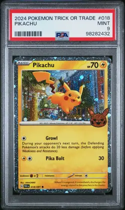 2024 POKEMON TRICK OR TRADE #018 PIKACHU PSA 9 - Image 1