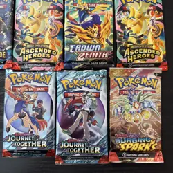 Pokemon TCG Pack Lot Of 10 Packs Mixed Crown Zenith, Ascended, Prismatic + More! - Image 3