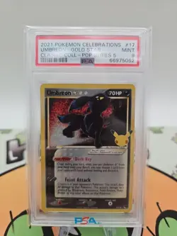 Pokemon TCG Umbreon Gold Star Celebrations Classic Collection Holo PSA 9 17/17 - Image 1