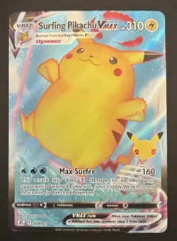Pokemon Surfing Pikachu VMAX Celebrations 009/025 Vmax 310HP Holo English - Image 1