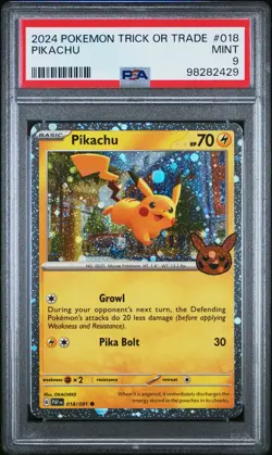 2024 POKEMON TRICK OR TRADE #018 PIKACHU PSA 9 - Image 1