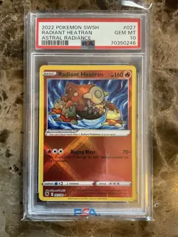 PSA 10 Radiant Heatran - 027/189 - Astral Radiance Graded Pokemon - Image 1