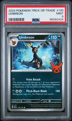 2024 POKEMON TRICK OR TRADE #130 UMBREON PSA 9 - Image 1