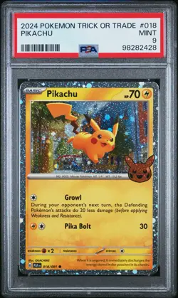 2024 POKEMON TRICK OR TRADE #018 PIKACHU PSA 9 - Image 1