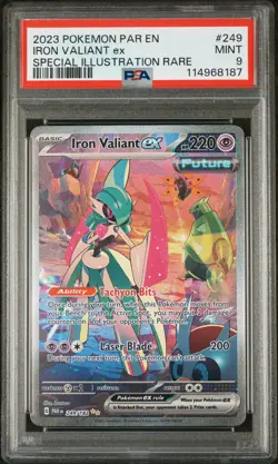 Iron Valiant Ex Special Illustration Rare Pokemon Paradox Rift 249/182 PSA 9 - Image 1