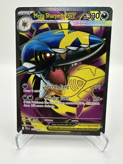 Mega Sharpedo ex 113/094 Me02: Phantasmal Flames Holo Pokemon Near Mint - Image 1