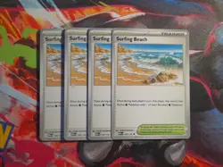 4x Surfing Beach - 129/132 - ME01: Mega Evolution (MEG) Pokemon Playset x4 - Image 1