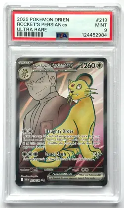 Team Rocket's Persian ex 219/182 - Pokemon TCG Destined Rivals Ultra Rare PSA 9 - Image 1