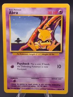 1999 Pokemon Base Set Abra 43/102 Unlimited Common Vintage WotC LP - Image 1
