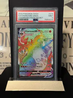 CHAMPIONS PATH 2020 Pokemon Charizard VMAX (Secret) 74/73 Holo PSA 9 - Image 1