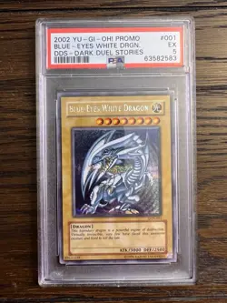 2002 YU-GI-OH! PROMO DDS-DARK DUEL STORIES 001 BLUE-EYES WHITE DRAGON – PSA 5 - Image 1