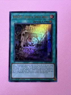 Yugioh WANTED: Seeker of Sinful Spoils (UR) RA03-EN074 NM pack fresh - Image 1