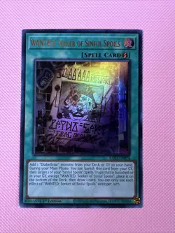 Yugioh WANTED: Seeker of Sinful Spoils (UR) RA03-EN074 NM pack fresh - Image 2